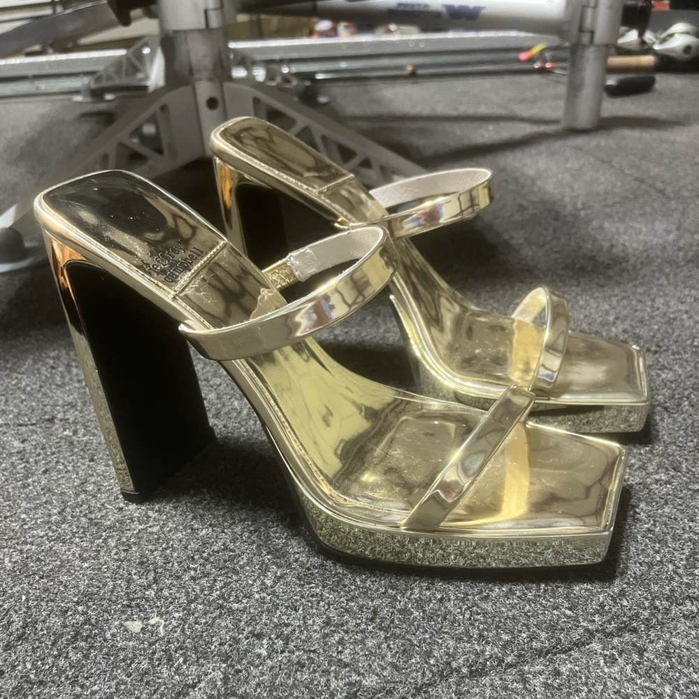 Jeffrey Campbell Hustler Heels in Gold Patent